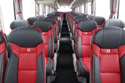 Volvo Bus with Muirhead Red and Black Leather Seats